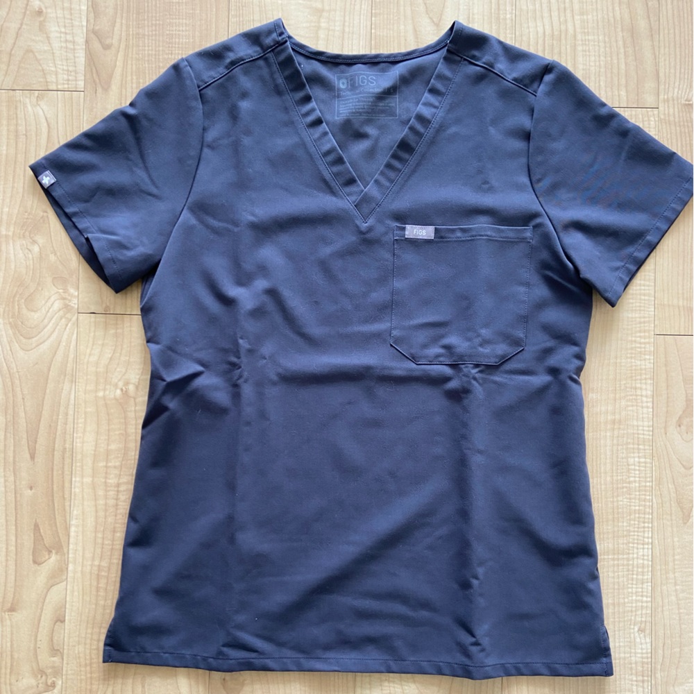 Figs Charcoal Gray scrub top